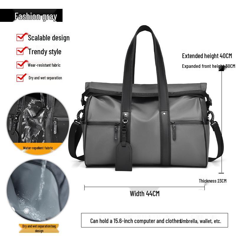 Men's Large Capacity Oxford Cloth Travel Bag for Business and Casual Use with Wet/Dry Separation