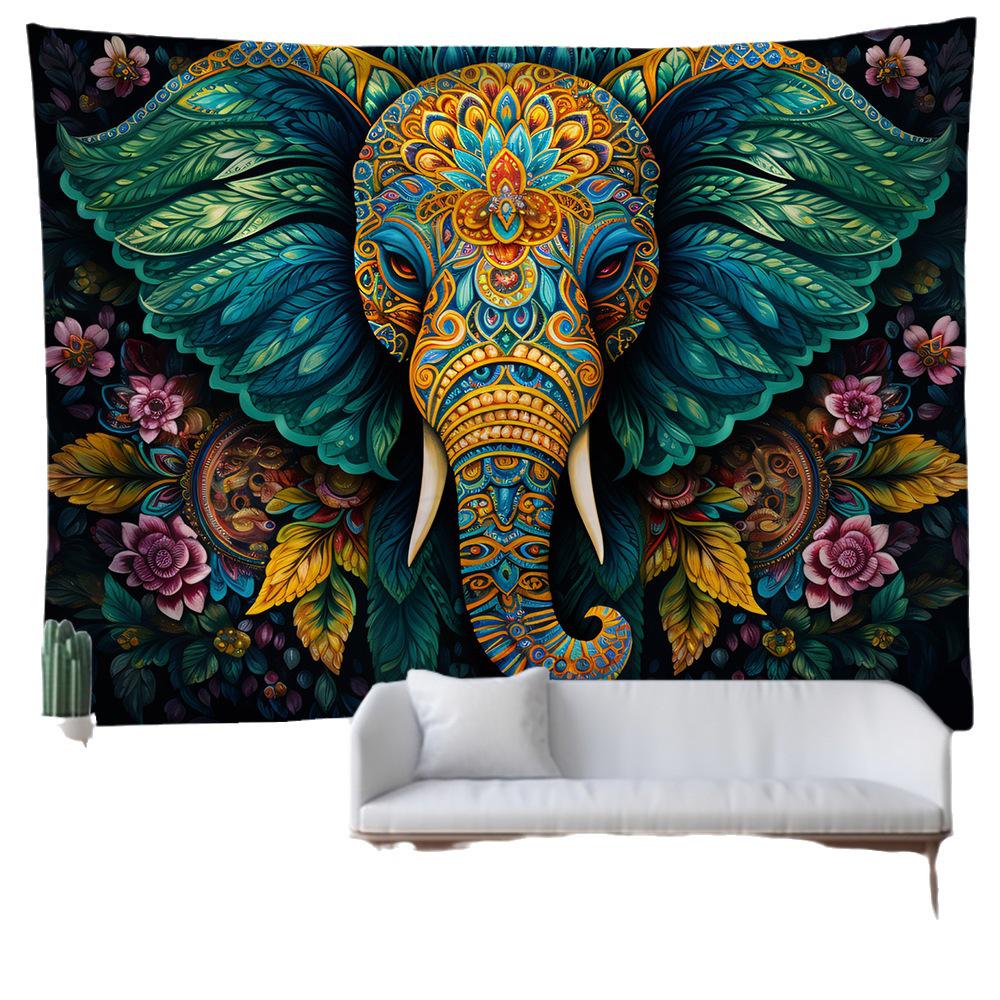 Elephant Series Room Tapestry: Animal Design Wall Hanging for Living Room Decor