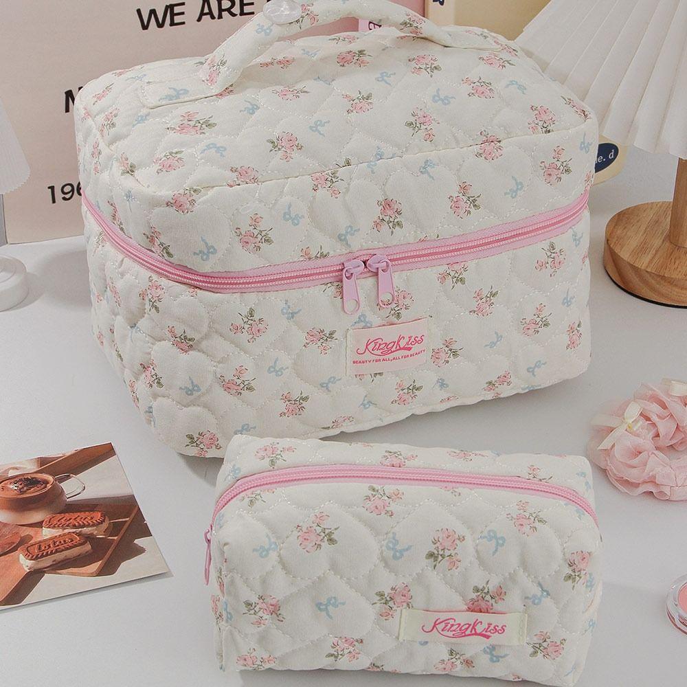 High Quality Bow-knot Floral Patterns Makeup Bag Large Capacity Storage Bag Toiletry Bag Women Girls