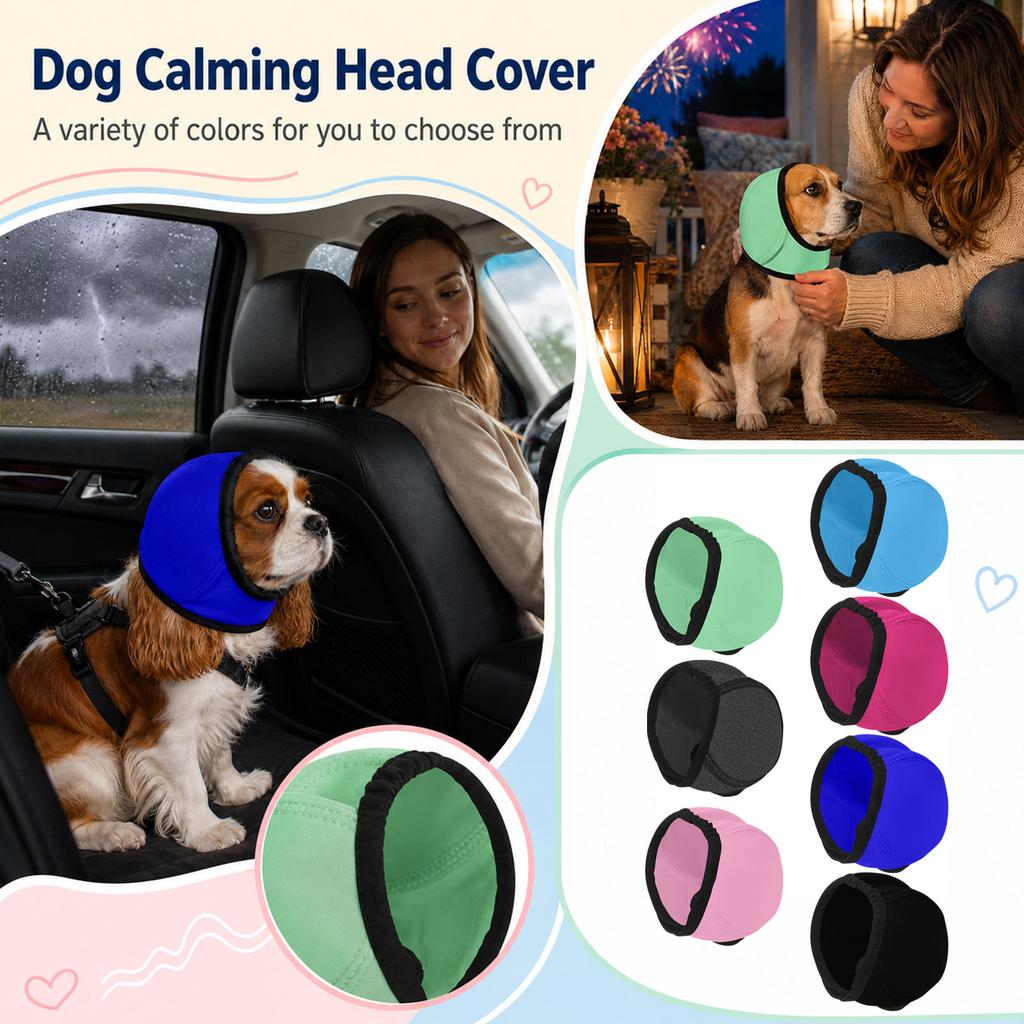 Dog Ear Covers for Noise and Bathing - Ear Protector with Soundproof Foam, Size Small