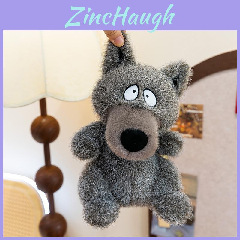 Peluche Carino a Forma di Lupo Grigio per Bambini Morbido Animale di Peluche Regalo