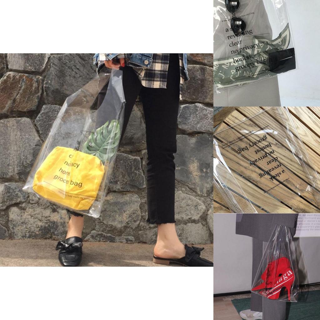 Stylish Us Large Clear Transparent Vinyl Plastic Shoulder Bag For Effortless Fashion