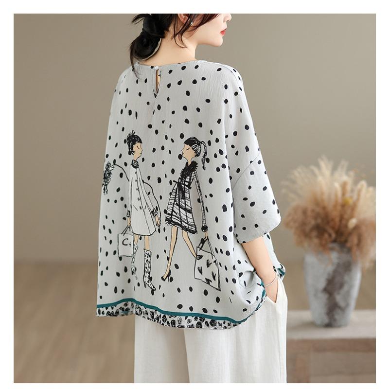 DIMANAF 2026 Plus Size New T-Shirt Tees Women Print Loose Casual Casual Lady Tops Shirts Oversize Summer