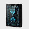 Waterproof Non-Slip PVC Playing Cards - Wolf Head Design in Black & Blue, Washable for Party and Dou Dizhu Games