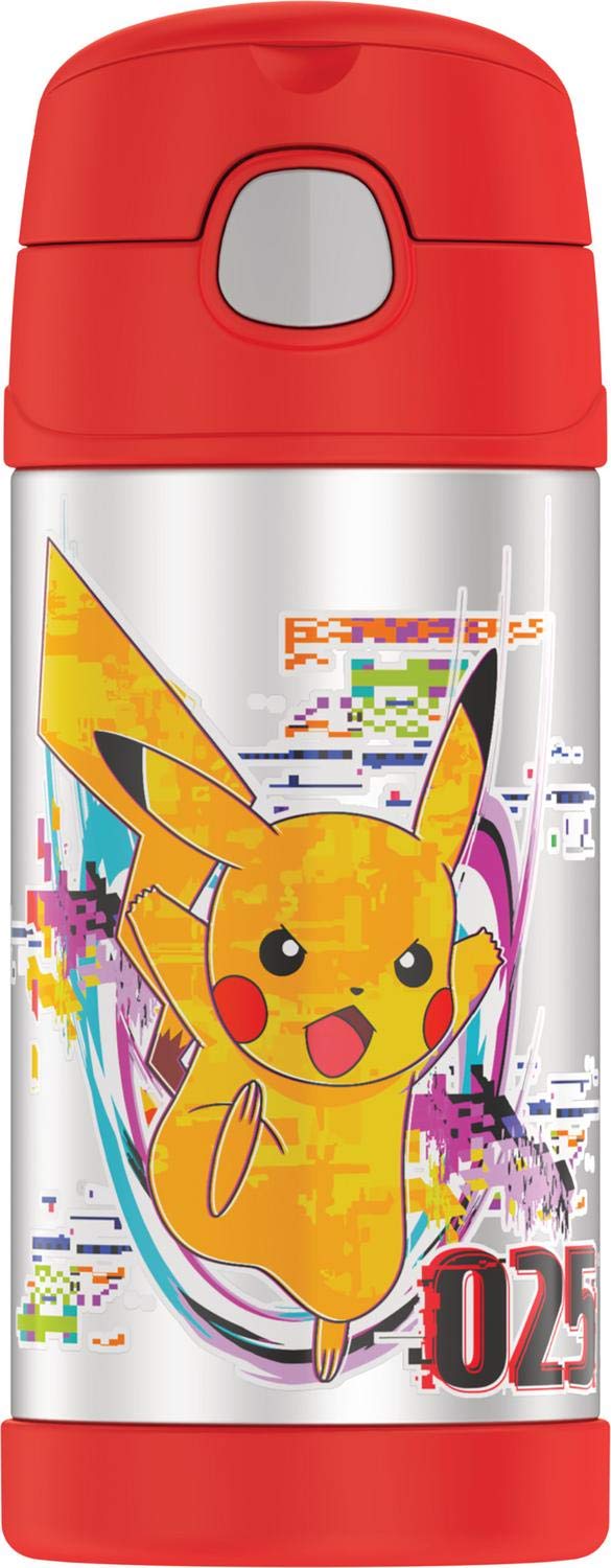 

THERMOS FUNTAINER 12oz Stainless Steel Vacuum Insulated Kids Straw Bottle Pokemon