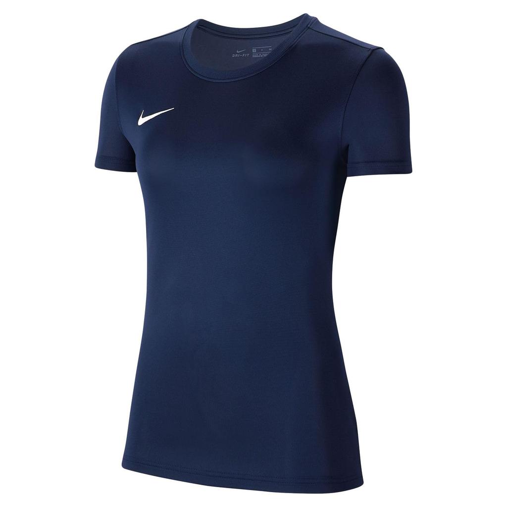 Nike Dri-FIT Casual Soccer Solid Color Short Sleeve T-Shirt Women tops Navy BV6728-410
