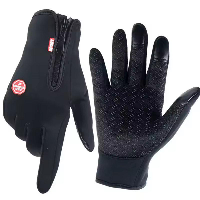 

Outdoor Warm Riding Sports Gloves Unisex Touch Screen Waterproof Motorcycle Cycling Plush Thickened Full Finger Gloves Equipment XXL чорний