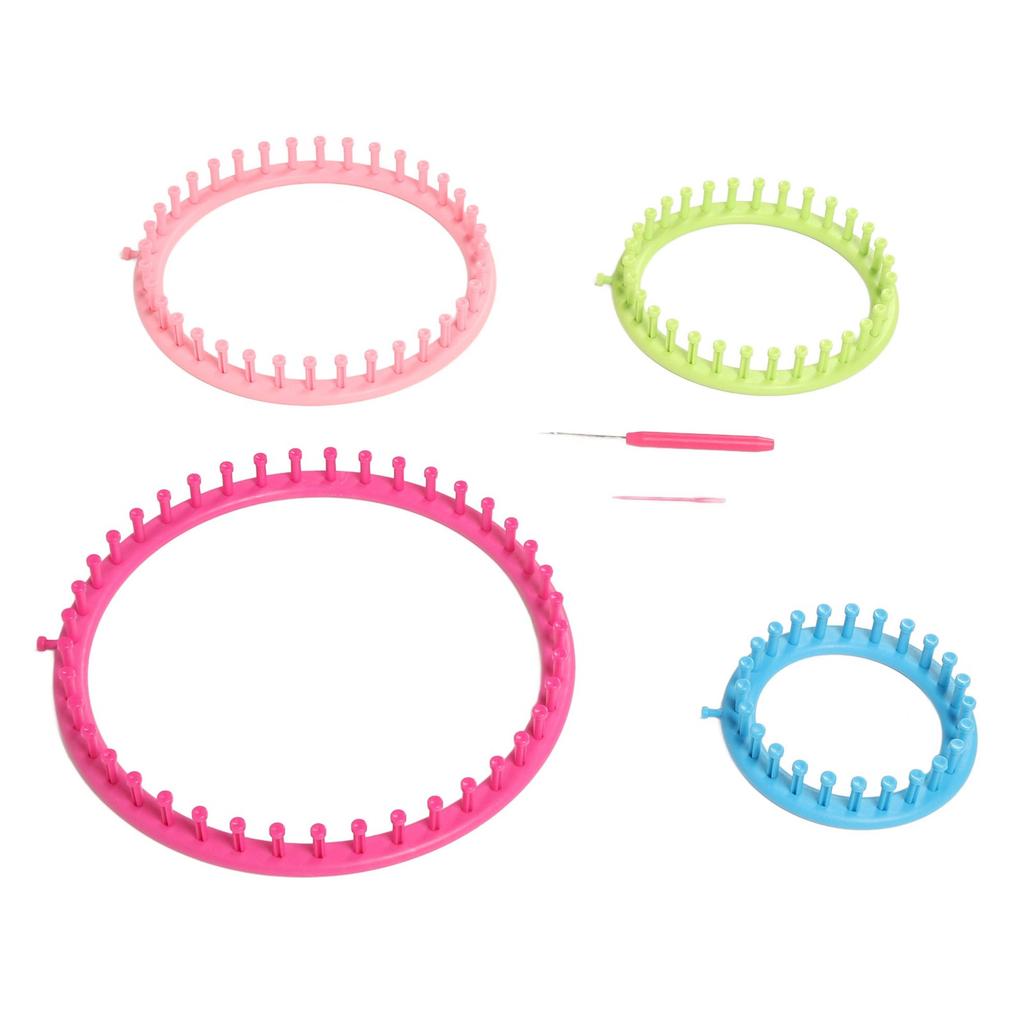 Runde Strickrahmen Set Mehrzweck DIY Strickrahmen Werkzeugset für Schals Mützen Socken Schals Handschuhe