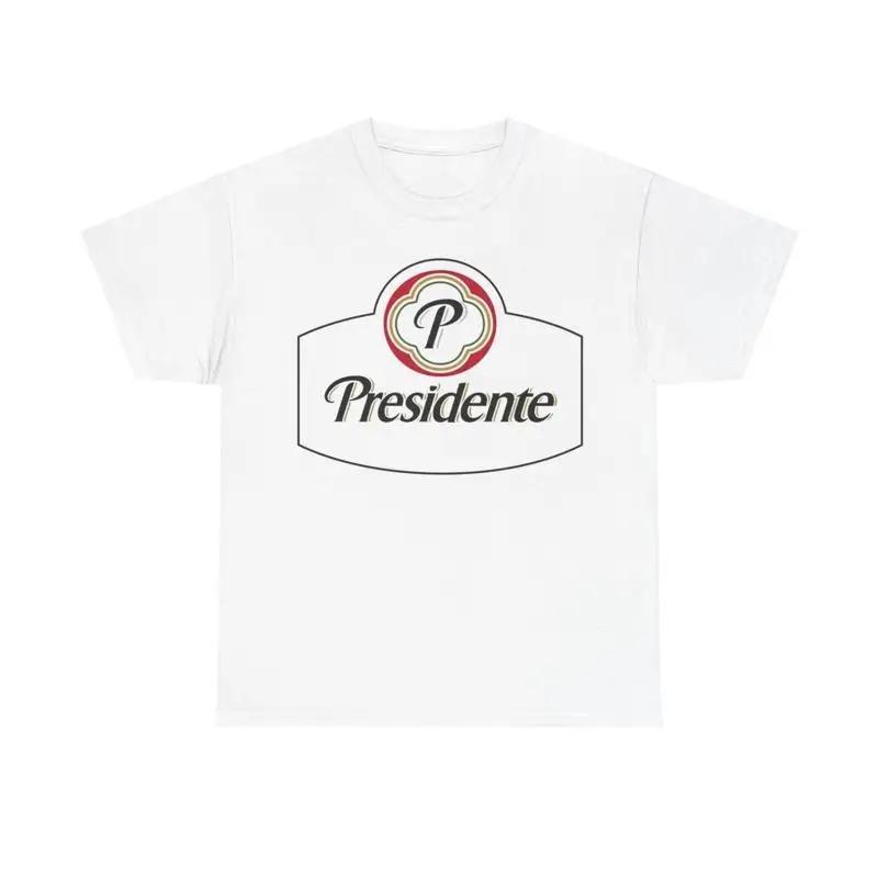 Presidente Beer T Shirt Dominican Republic Logo Heavy Cotton