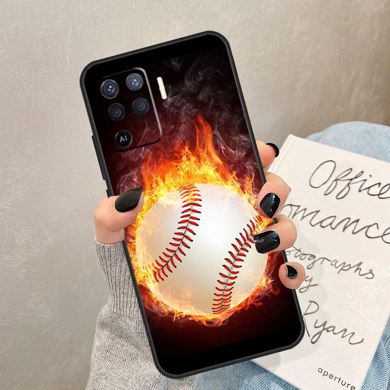 Baseball Ball Case For Oppo A57 A17 A77 A18 A38 A58 A78 A98 A74 A54 A94 A80 A60 A40 A96 A76 A16 A15 A5 Pro