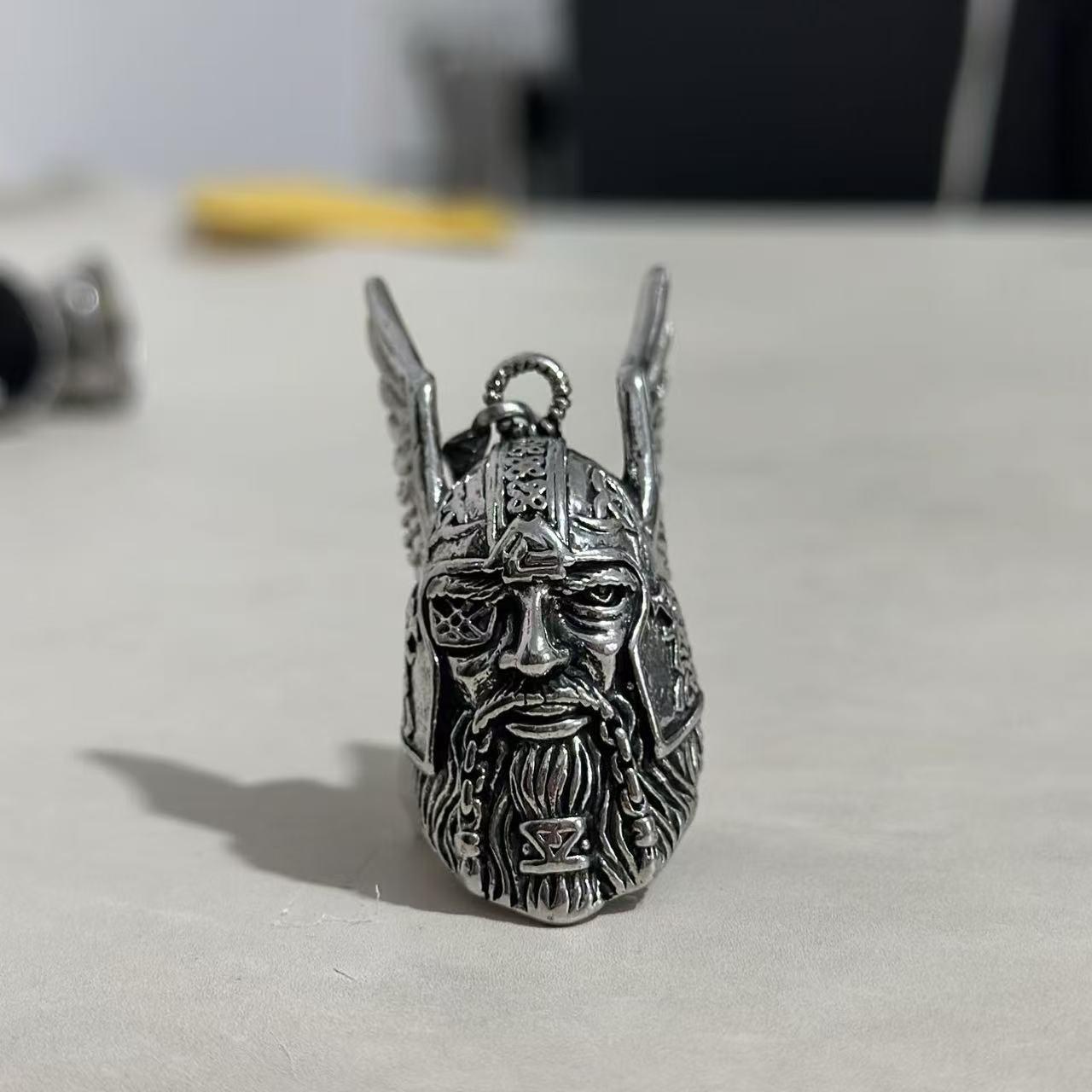 Retro Viking Style Motorcycle Guardian Bell Pendant