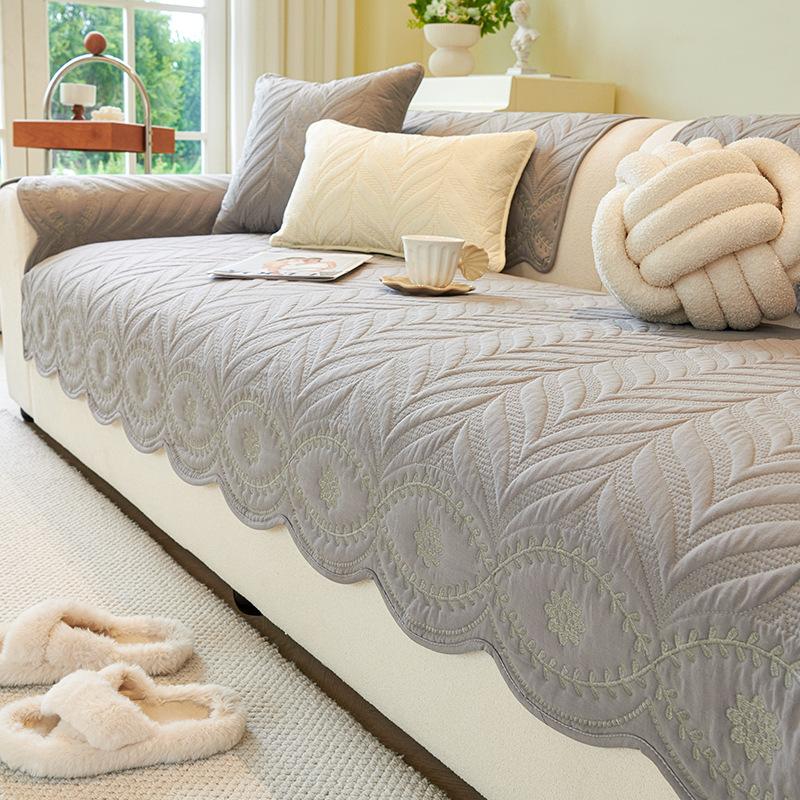 

Новая подушка для дивана из чистого хлопка 2025 года, универсальная нескользящая подушка для сиденья на все четыре сезона, чехол в кремовых тонах, люксовый, высокого класса, устойчивый к царапинам от кошек 90*180cm