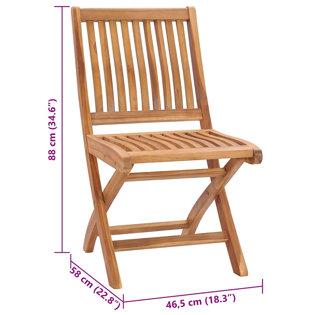Foldable Garden Chairs with Cushions 6 pcs Solid Teak Wood
