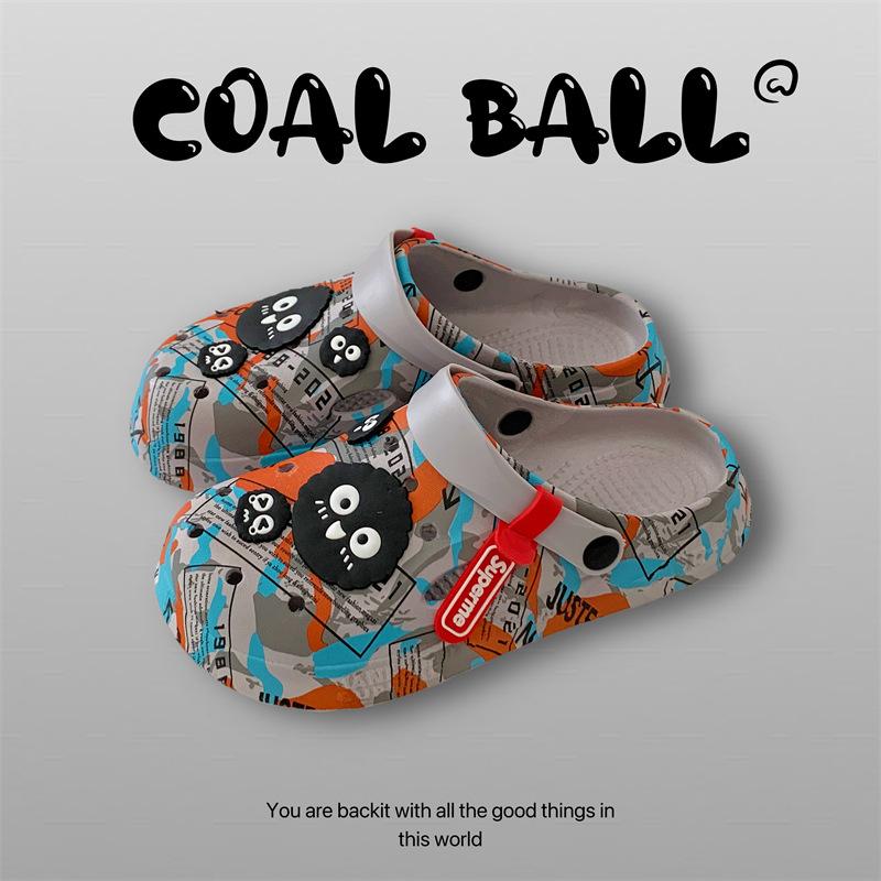 Cool slippers women's summer outer wear household thick-soled non-slip hole shoes ins couple beach slippers men