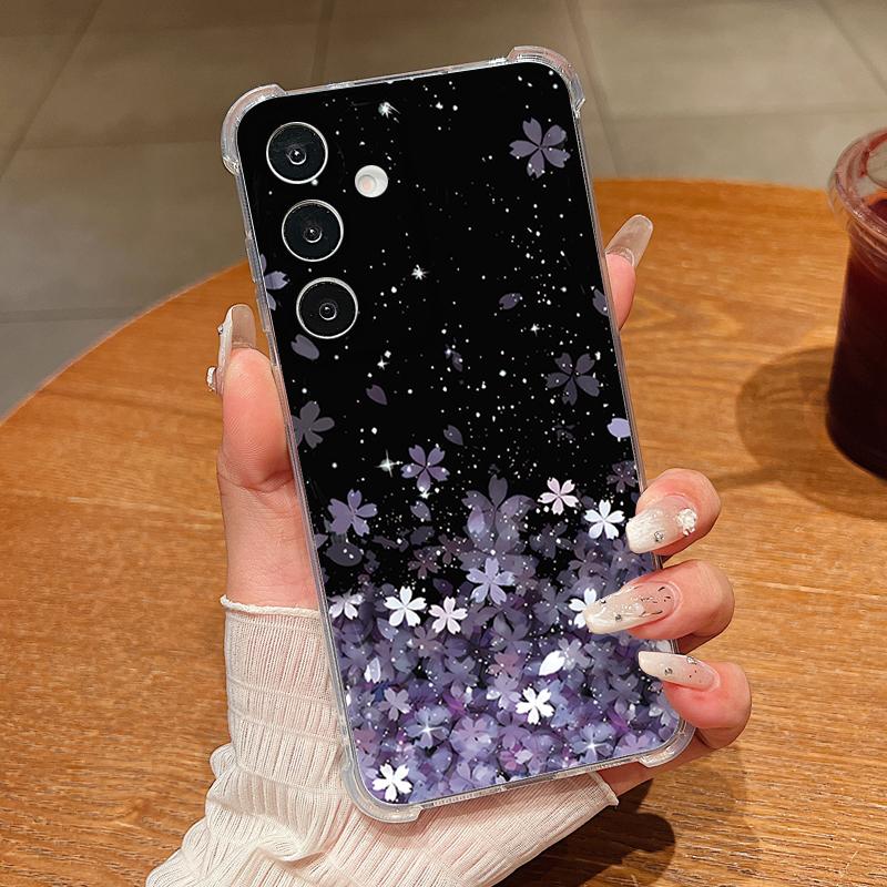 

Cherry Blossom Pattern Phone Case For Samsung Galaxy S26 S25 S24 S23 Ultra S22 Plus S21 S24 S25 FE Clear Shockproof Soft Cover Galaxy S21 FE 5G