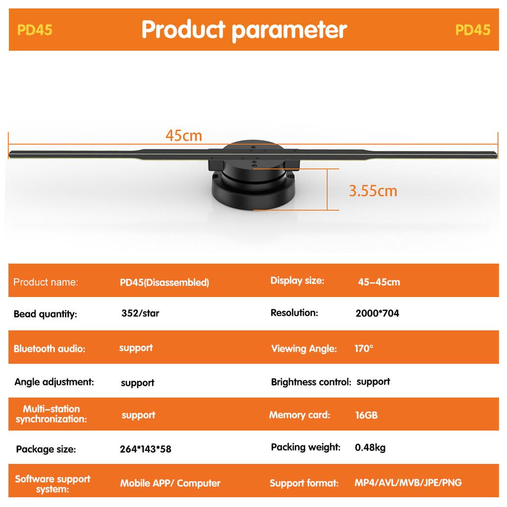 24V3A 3D Holografická Projekce Wifi LED Logo Holografický Světelný Přehrávač Dálkové Ovládání 3D Ventilátor Holografická Reklamní Světla