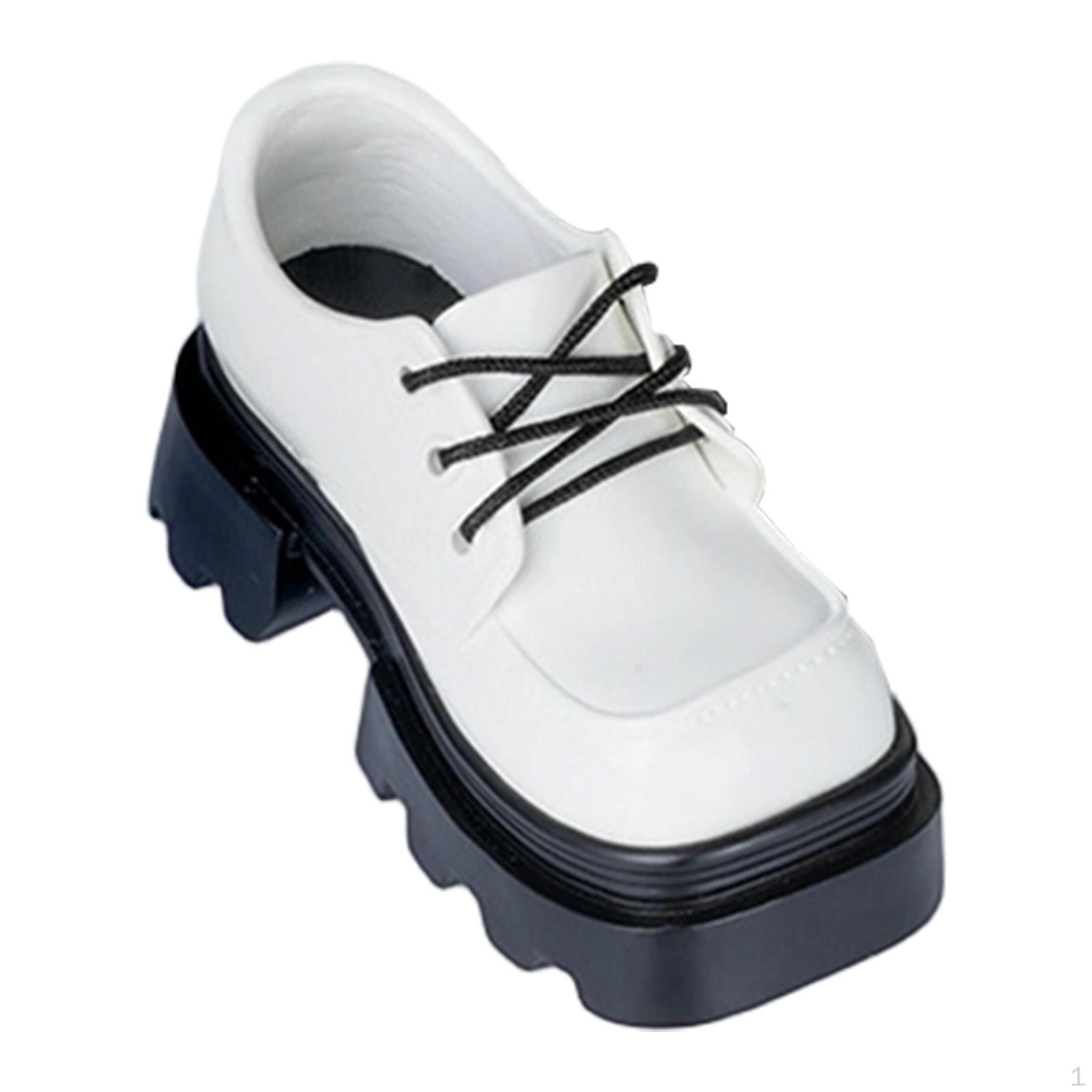 

2Pcs 1/4 Scale Doll Shoes Action Figure Footwear Daily PVC Square Toe for Fancy Dress Toy White