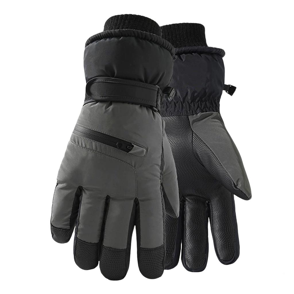 Unisex Thermal Ski Gloves Winter Touch Screen Cycling Gloves Fleece-Lined Windproof Cold-Proof Warm Non-Slip Riding Gloves