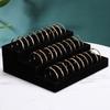 Layer Trapezoid Velvets Jewelry Storage Case Sturdy Construction Dustproof Designs For Earrings Bracelets
