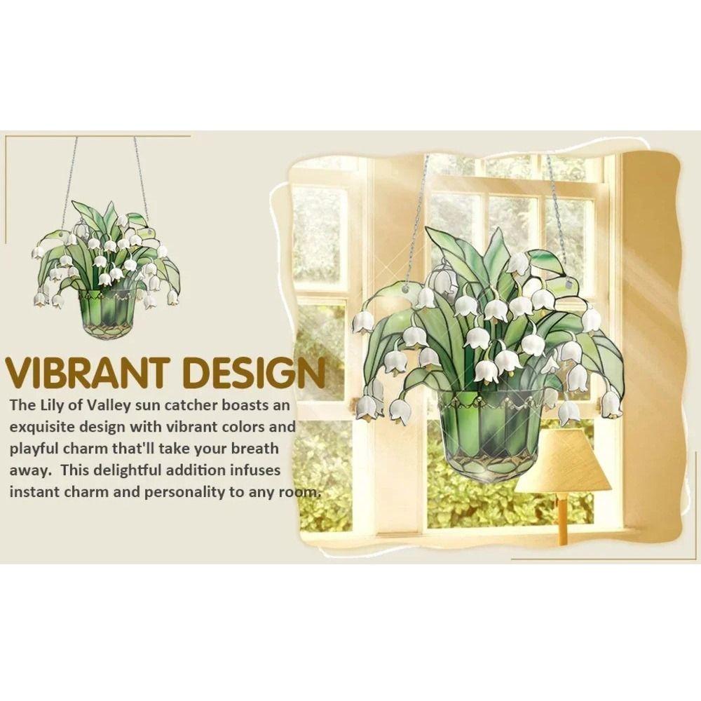 Elegante Blume des Tals Fensteranhänger Hängender Sonnenlichtfänger 2D Blumenornament Fenster