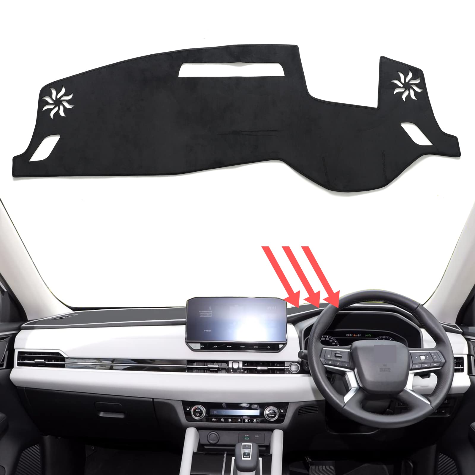 

smabee Dashboard Cover for Mitsubishi Outlander 2023 Flannel Dashboard Interior Sun Dashboard Accessories (with HUD) - Material, Mat, Parts,