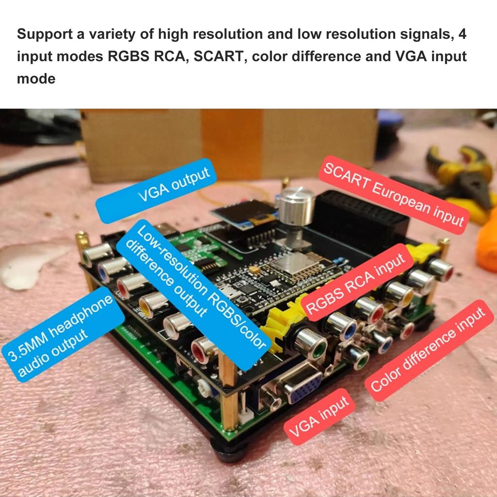 LCD GBSC Converter VGA RCA High Definition Multimedia Interface 3 Output GBS Control Video Game Conv