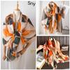 Silk Scarf Folral Women Summer Hijab  Luxury Print Sunscreen Shawl Wraps Bandana Ladies Head Scarves Large Foulard Echarpe