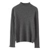Lekasha Women's 100% Pure Cashmere Striped Sweater with Half-High Neck