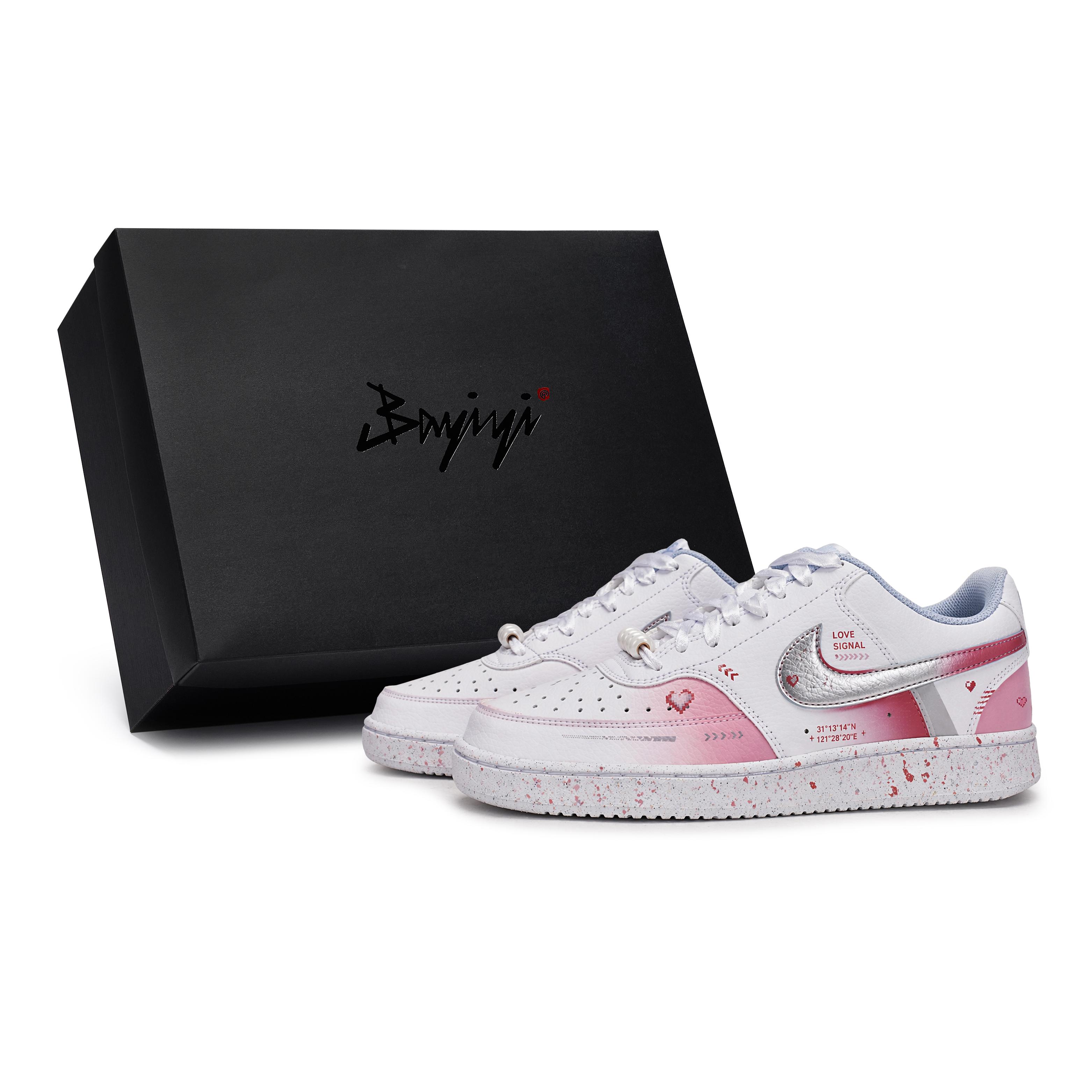 

Nike Court Vision Low Skateboard Shoes Women s Low Top Pink/White IB6652-102(Team80-S-BOX) 36