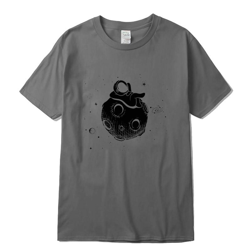 Men Tshirt High Quality 100 Cotton Short Sleeve Fun Casual Astronaut Print Men Tshirt Casual O