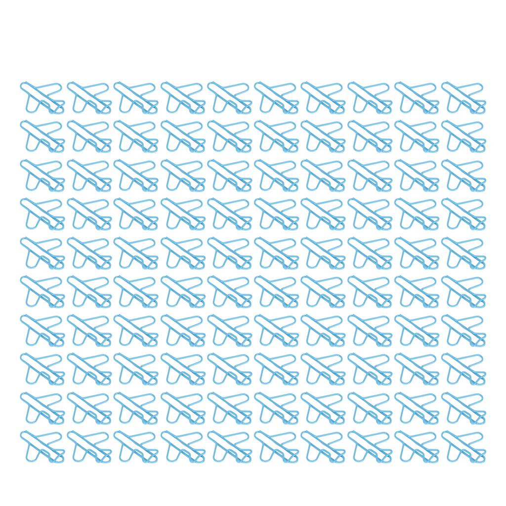 100PCS Airplane Paper Clips Cute Shape Blue Exquisite Appearance Bookmark Clips for Party