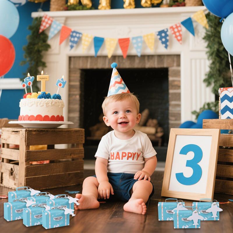 10/30Pcs Thank You Suitcase Gift Box Baby Shower Candy Chocolate Packaging Box Kids Bithday Party Supplies Travel Wedding Favors