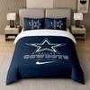 Ensemble de literie 3 pièces Dallas Cowboys Drap doux et deux taies d'oreiller Décor de chambre à coucher