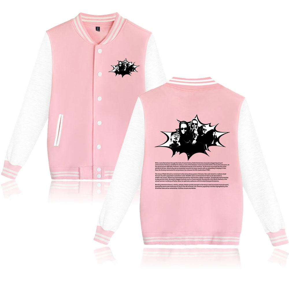 

Модная куртка Robin Schulz для женщин и мужчин, свободная бейсбольная куртка Harajuku, уличная одежда для весны и осени XXS розовый