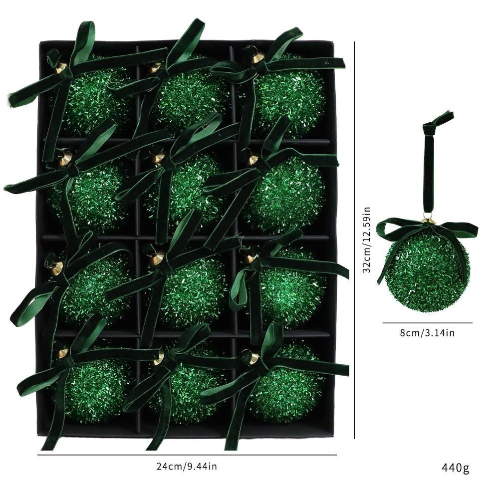 16Pcs Butterfly Bow Christmas Balls Round Christmas Hanging Pendant Christmas Tree Ornaments  Gifts