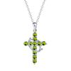 Multi-Color Birthstone Diamond Cross Necklace - Retro Religious Clavicle Pendant Gift