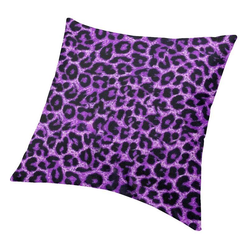 Nordic Purple Leopard Print Cushion Cover Velvet Animal Skin Pattern Pattern Pillow Case Living Room Decoration Pillowcase