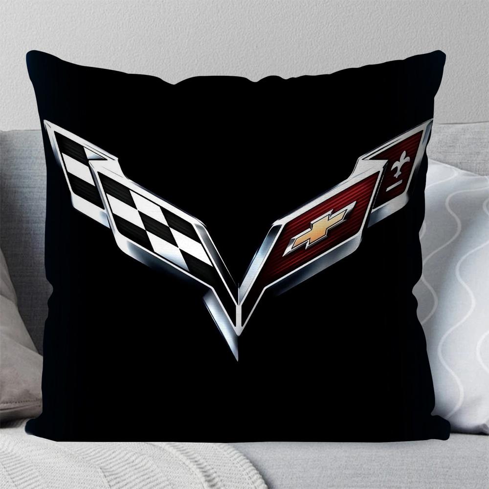 Cool Car C- Corvette Pillow Case Square Pillow Bedroom Sofa Leisure Comfort Cushion Car Living Room Home Decoration 40X40