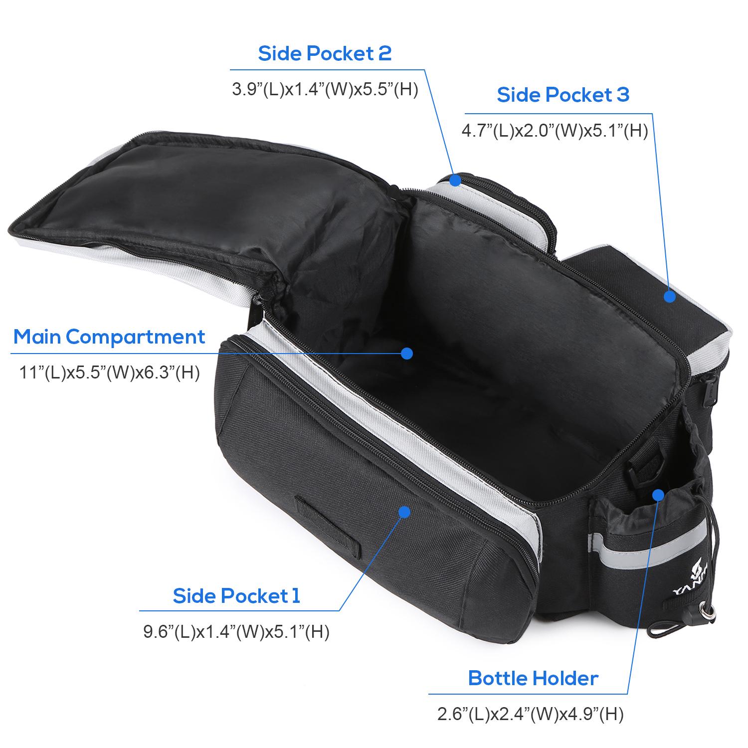 

Multifunctional Bicycle Rear Seat Bag Cycle Bike Rear Rack Trunk Pannier Luggage Carrier Bag Handbag Shoulder Bag чёрный
