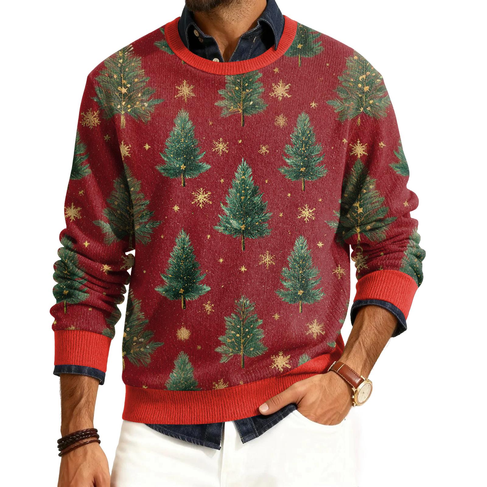 

Men s Round Neck Long Sleeve Ribbed Knit Pullover M винний