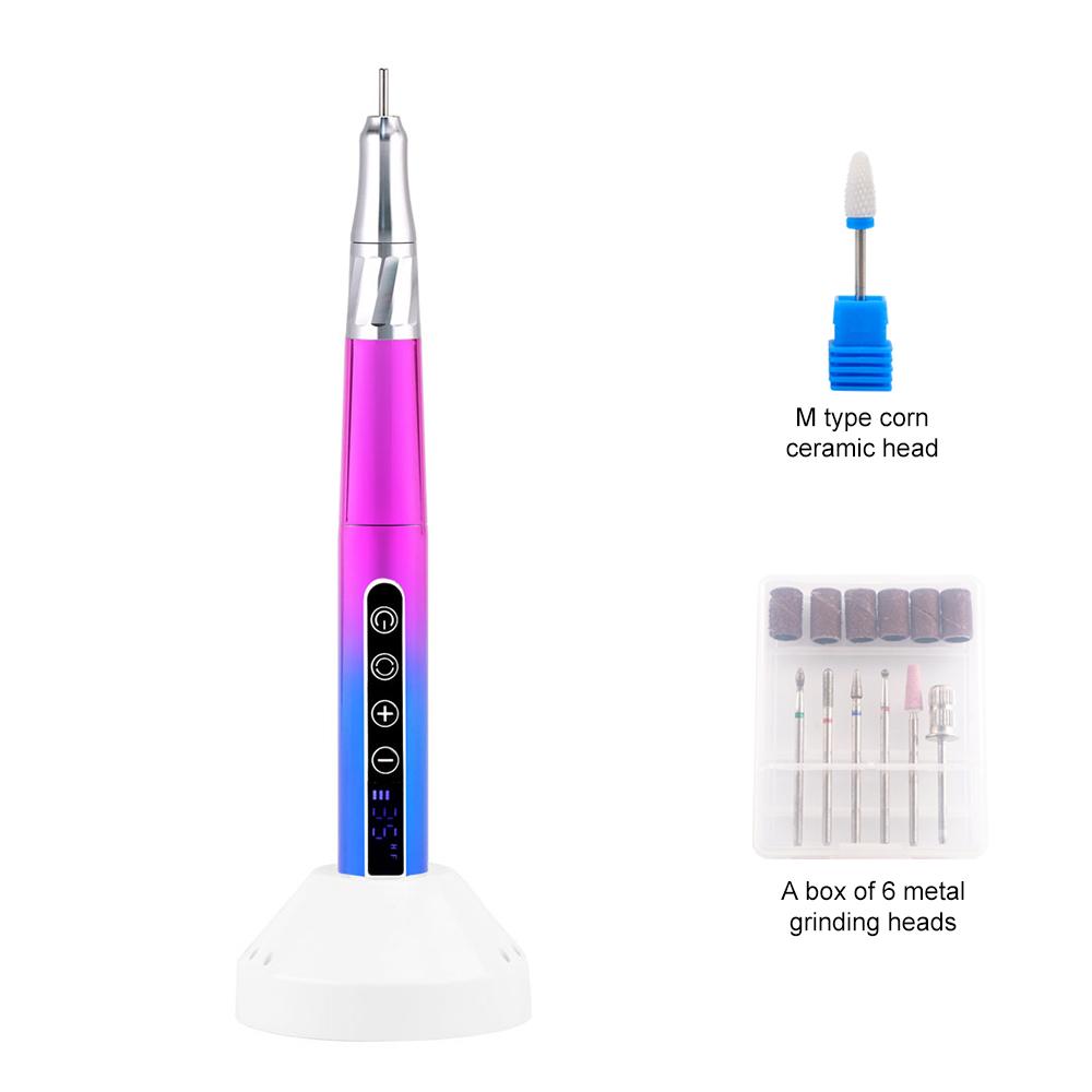 85W Motor Bürstenloser Nagelfräser Leichte Stiftform Nagelbohren 35K Wiederaufladbar E-File 35000 U/min Tragbare Ladestation