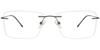 Rimless Square Grey Smartbuy Collection Watson Asian Fit 984a Fashion Unisex Eyeglasses