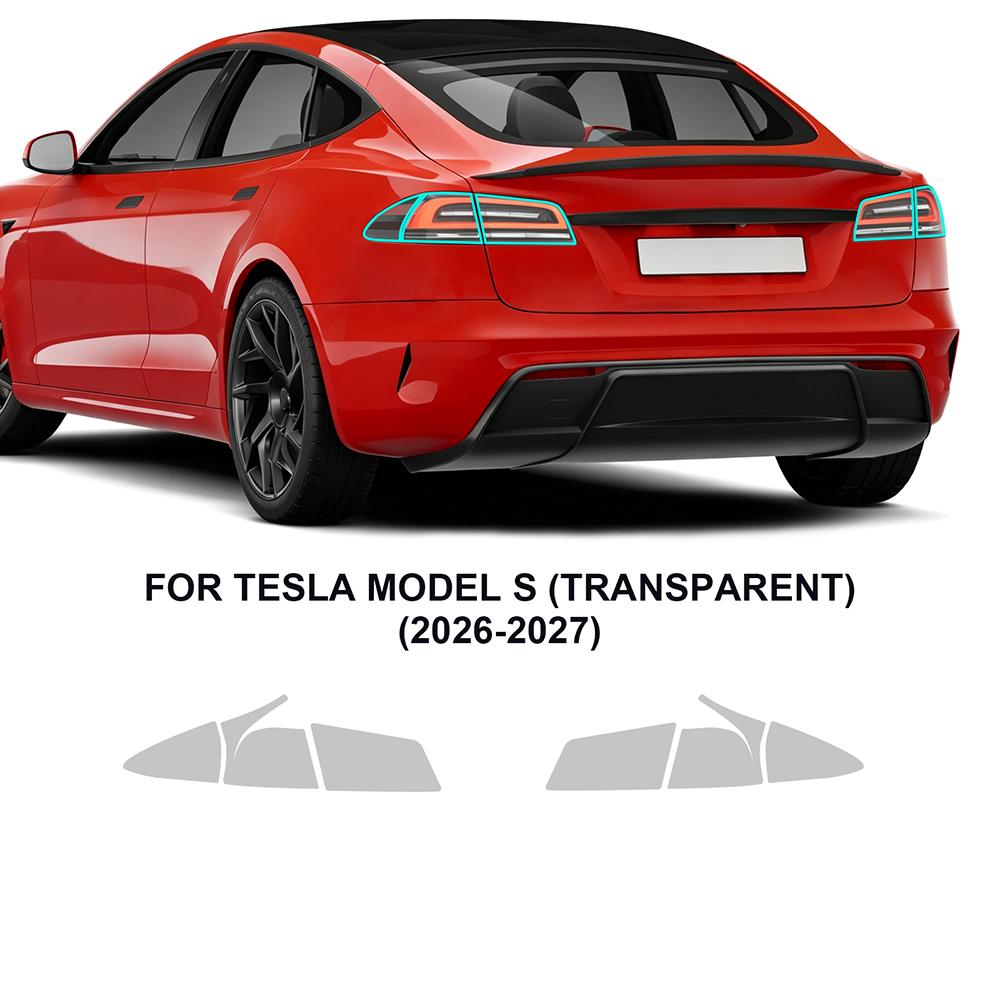 TPU Car Headlight Protective Film 26-27 For Tesla Model S PPF Transparent &Smoked black Anti-Scratch Auto External Accessories