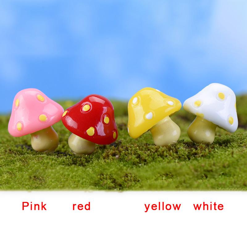 Смола Гриб Сад Бонсай Миниатюрный Ландшафтный Дизайн Украшения Украшения Default розовый — фото 3