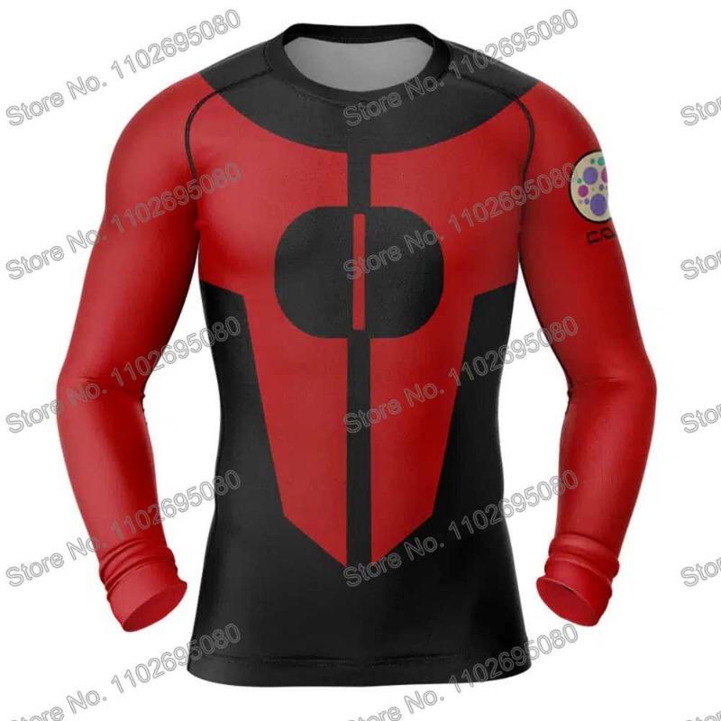Invincible 2 Rash Guard Diving T-Shirt Pants BJJ Boxing MMA Swimwear Men Summer Long Sleeve Surf Clothing Women GYM Tops Sports