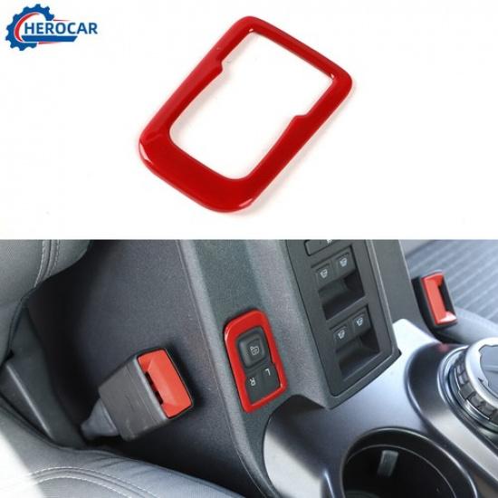

ABS Rearview Mirror Button Adjust Decor Cover Trim For Ford Bronco + Red