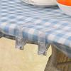 Jingelmall Tablecloth Clips, Clear, Non-Slip, Adjustable Clips for Tabletops Up To 4cm Thick, Pack of 4