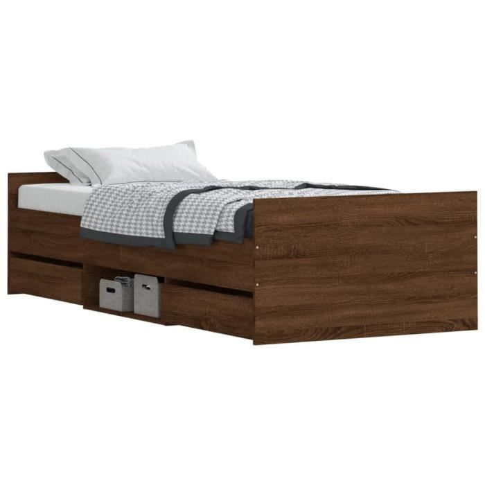 VidaXL Bed Frames Headboard and Footboard Brown Oak 90x200 Cm 3203809