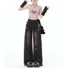 Y2K Vintage Hög midja Harajuku Lös Jeans Byxor Koreansk Mode Dam Grunge Vida Ben Oversized Denim Byxor Kvinnokläder
