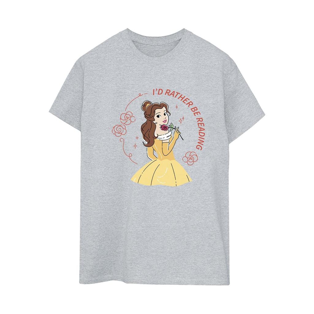 Disney Womens/Ladies Beauty And The Beast IÂ´d Rather Be Reading Cotton Boyfriend T-Shirt
